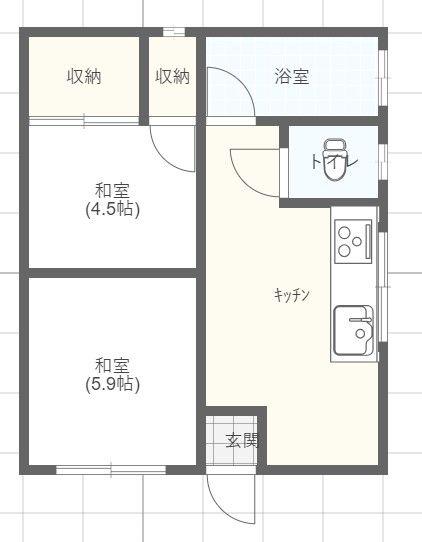 藤川荘(2K/2階)の間取り写真
