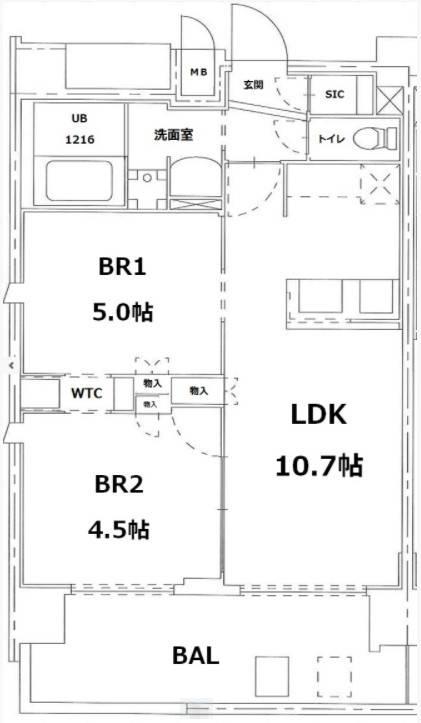 S-RESIDENCE錦糸町パークサイド(1SLDK/10階)の間取り写真