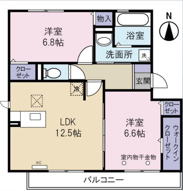 ALIVIOアリビオ(2LDK/2階)の間取り写真