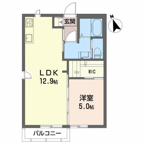 シャーメゾンアイB(1LDK/2階)の間取り写真