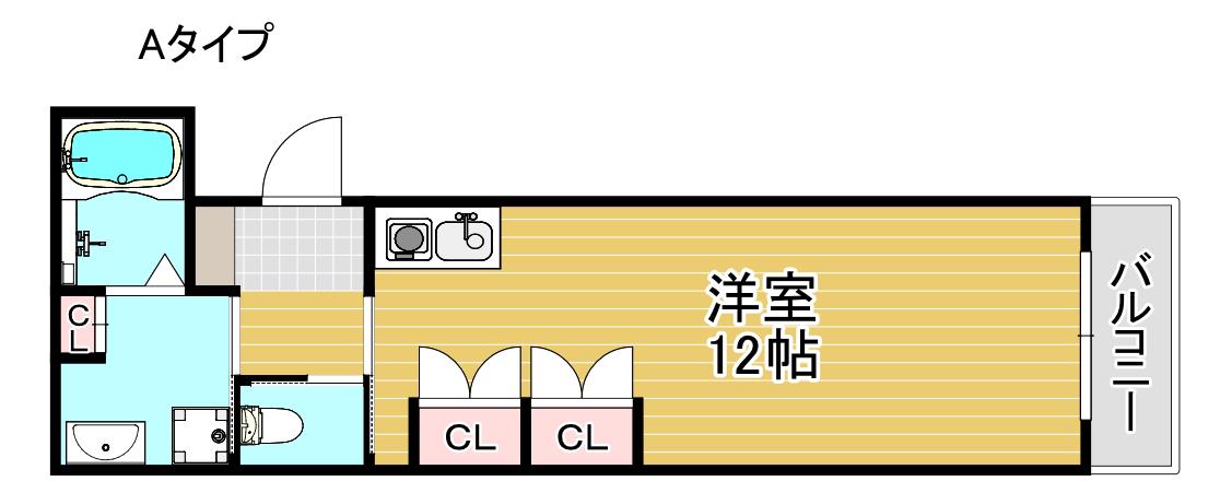 ルシエル難波(ワンルーム/2階)の間取り写真