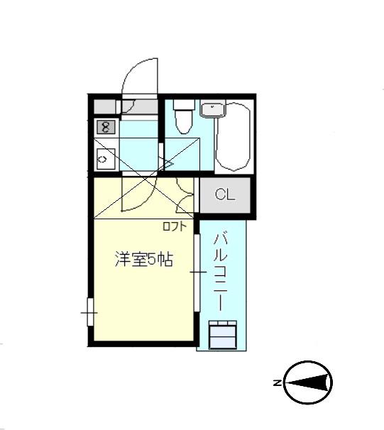 パレス田無(1K/2階)の間取り写真