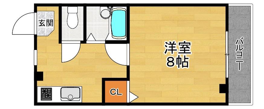 レオハイム津田I(1K/3階)の間取り写真
