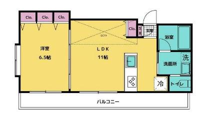 GA3ひかり(1LDK/2階)の間取り写真