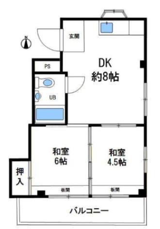 六甲リゾート(2DK/3階)の間取り写真