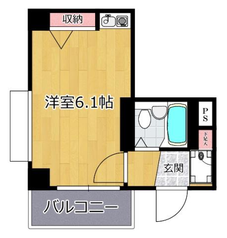 リーセントパレス宮崎(ワンルーム/4階)の間取り写真
