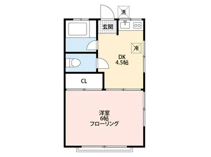 菊和ハイツ(1K/1階)の間取り写真