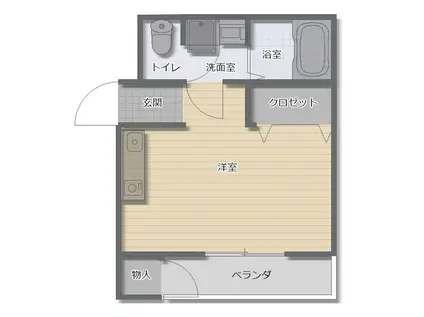 エトワール(ワンルーム/2階)の間取り写真