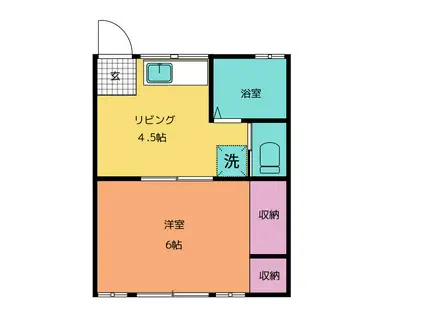 サンハイム2(1DK/1階)の間取り写真