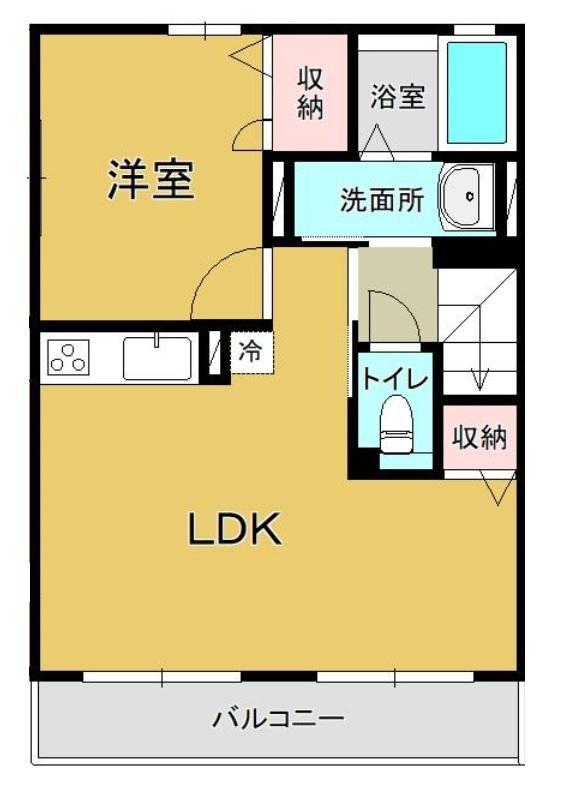 リッツハウス(1LDK/2階)の間取り写真