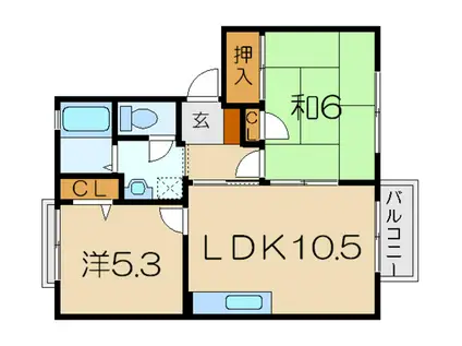 カーサYM III(2LDK/2階)の間取り写真