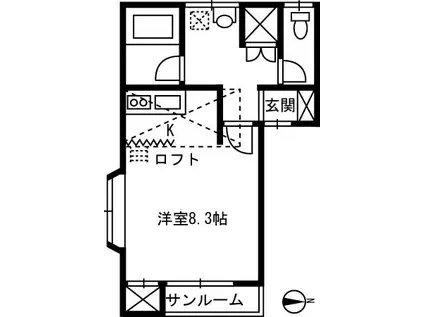 DAIE HILLS 荒牧(1K/2階)の間取り写真