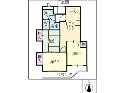 桜ハイツ(3LDK/1階)の間取り写真
