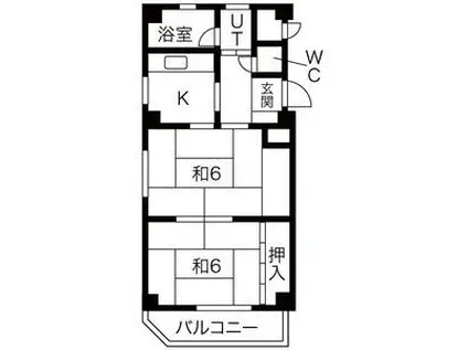 日興ビル(2K/4階)の間取り写真