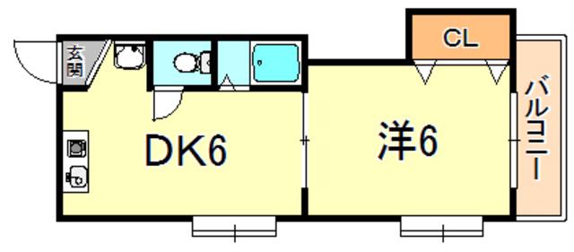 サンパレス21垂水(1DK/4階)の間取り写真