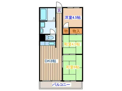 銀杏町庄司マンション(3DK/3階)の間取り写真