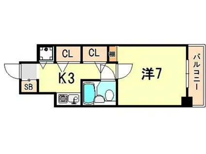 ライオンズマンション神戸第3(1K/2階)の間取り写真