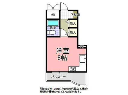 桜川アパートメント(ワンルーム/1階)の間取り写真