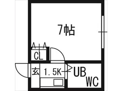 ピアコート前田(1K/3階)の間取り写真