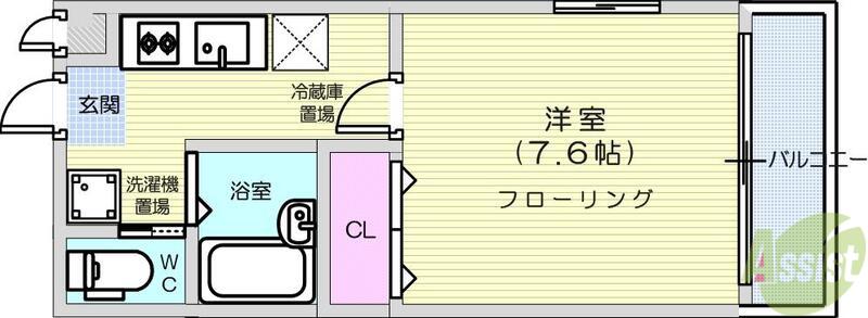 ライフステージ(1K/3階)の間取り写真