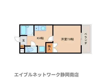 クレシェンド原屋敷(1K/3階)の間取り写真