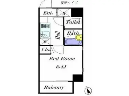 ヴェルト新宿夏目坂(1K/7階)の間取り写真