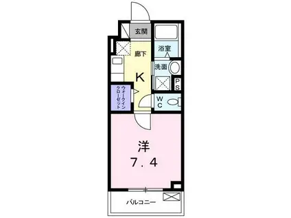 京急本線 梅屋敷駅(東京) 徒歩7分 4階建 築7年(1K/3階)の間取り写真