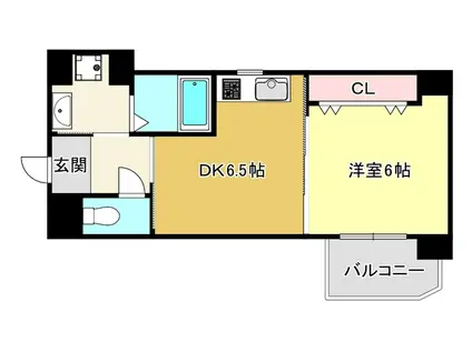ICUBE新大阪東(1DK/5階)の間取り写真