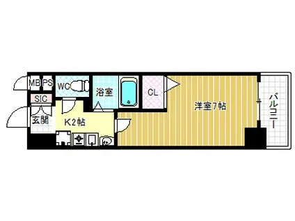 クリエイト21アテンドル梅田(1K/10階)の間取り写真