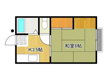 有賀ハイツ(1K/2階)の間取り写真