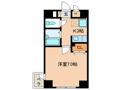 奈良屋アネックス(1K/7階)の間取り写真