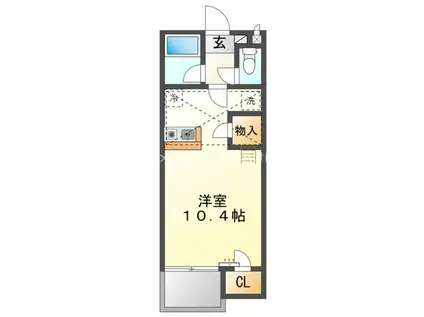 セザンヌ原町4(ワンルーム/2階)の間取り写真