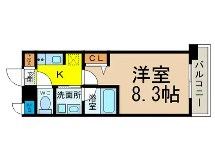 レーベスト志賀本通(1K/4階)の間取り写真