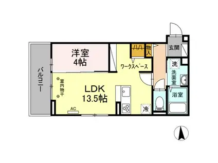 D-ROOM友田(1LDK/3階)の間取り写真
