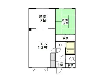 北幸ハイツ(2LDK/2階)の間取り写真