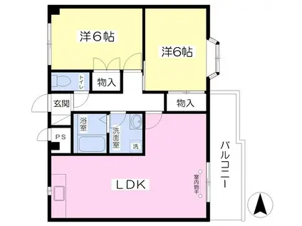 ウィル・ピア(2LDK/2階)の間取り写真