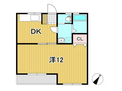 小川ハイツ(1DK/1階)の間取り写真