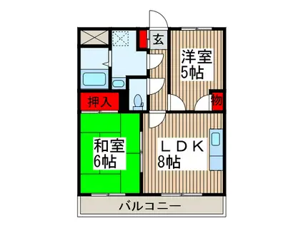 グレイストーエイ(2LDK/3階)の間取り写真