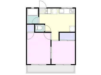 ミリューII(2DK/2階)の間取り写真