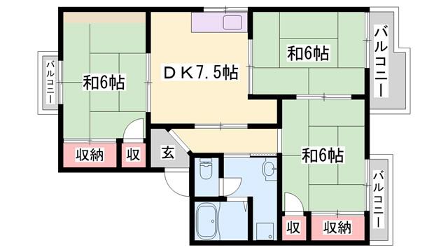 メゾンルーラルⅡ(3DK/2階)の間取り写真
