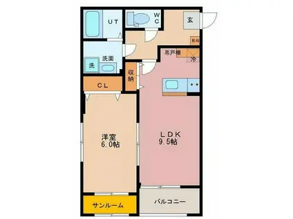 ドリーム10(1LDK/1階)の間取り写真