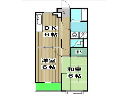 エンジェリア2000(2DK/2階)の間取り写真