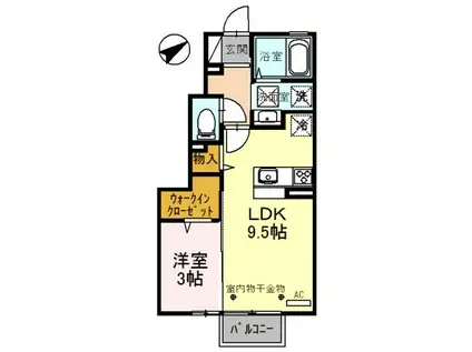 D-ROOM千原崎(1LDK/1階)の間取り写真
