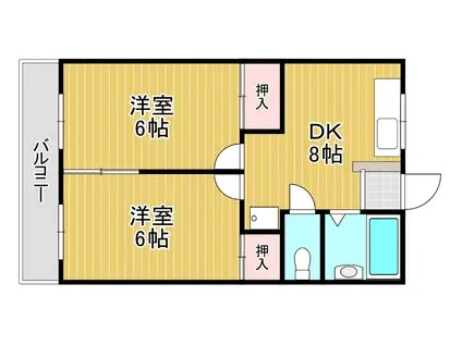 GRAND-RESIDE PHOENIX(2DK/2階)の間取り写真