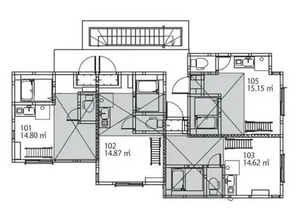 ヒルズ山手IV(ワンルーム/1階)の間取り写真
