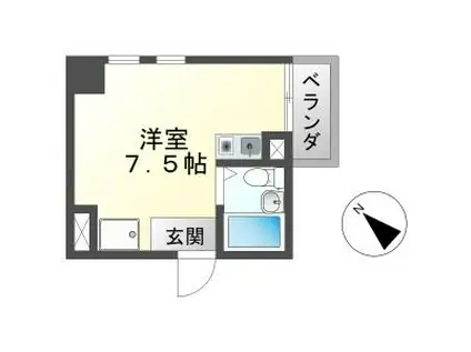 スタジオ12(ワンルーム/3階)の間取り写真