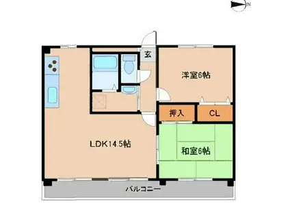 フル―ヴ394(2LDK/2階)の間取り写真
