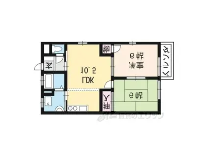 サンハイツセタⅡ(2LDK/1階)の間取り写真