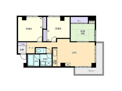 コンフォート領家(3LDK/3階)の間取り写真