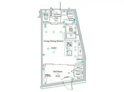 MINDときわ台(1LDK/4階)の間取り写真